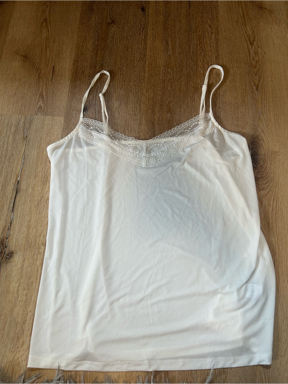 cleo White Lace-Trim Camisole